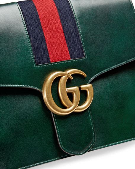 borsa gucci vintage verde|Gucci leather shoulder bag.